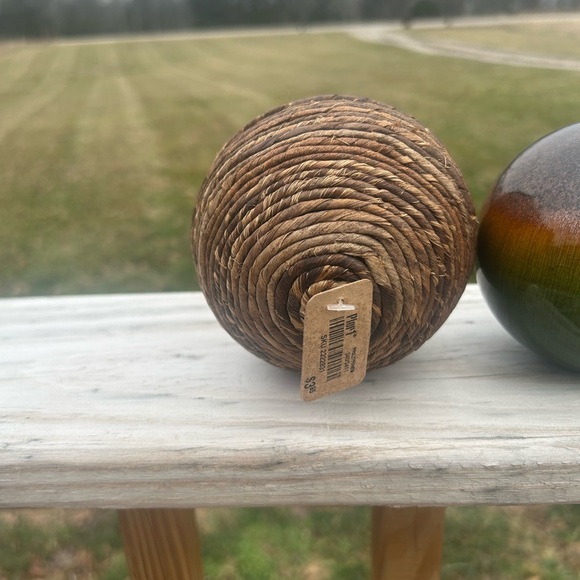 Ceramic Orbs 4pc Set 3.5/4” Filigree Earth tone Decorative Bowl Filler Pier1 - Picture 3 of 16